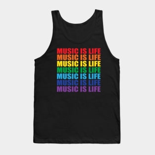 music is life typography repeat texts Tank Top